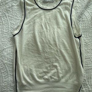 Zara Cream Top with Black Trim